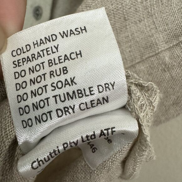 The Shanty Tunic Top Womens Medium Beige Linen Sleeveless - Picture 9 of 9